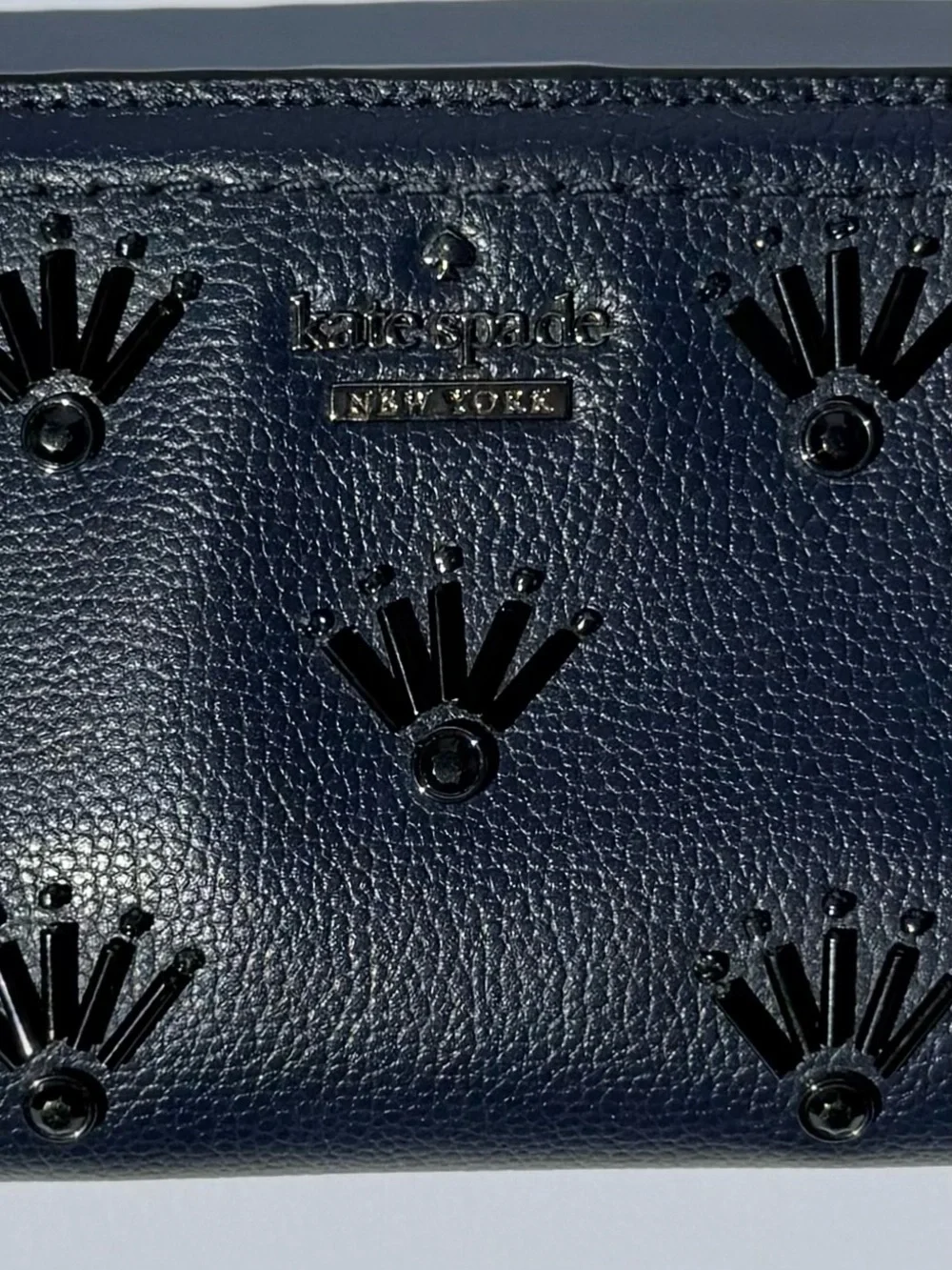 Kate Spade New York Navy Leather Embellished Continental Wallet